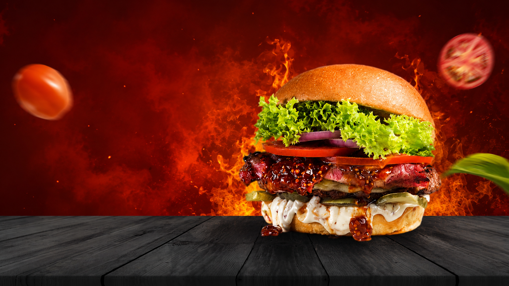 Ingredientes de hamburguesa gourmet