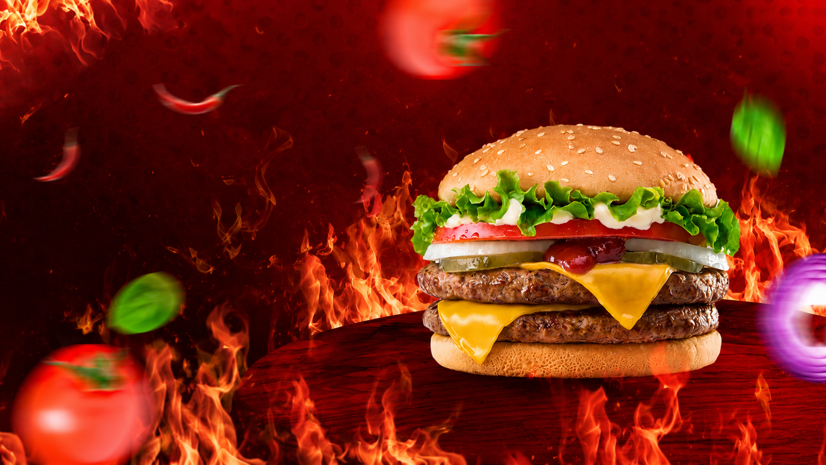 Hamburguesa triple carne con queso fundido